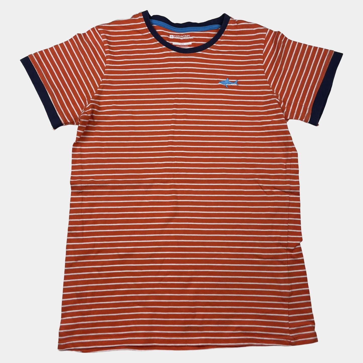 Orangenes gestreiftes T-Shirt von Mountain Warehouse für 13 Jahre alte Jungen. – front