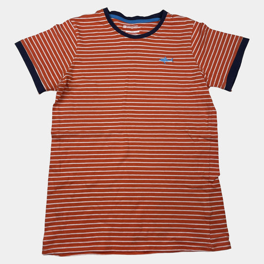 Orangenes gestreiftes T-Shirt von Mountain Warehouse für 13 Jahre alte Jungen. – front