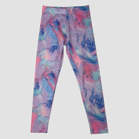 Mehrfarbige Kinder-Leggings mit Marmor-Print von George, Größe 7–8 Jahre – front