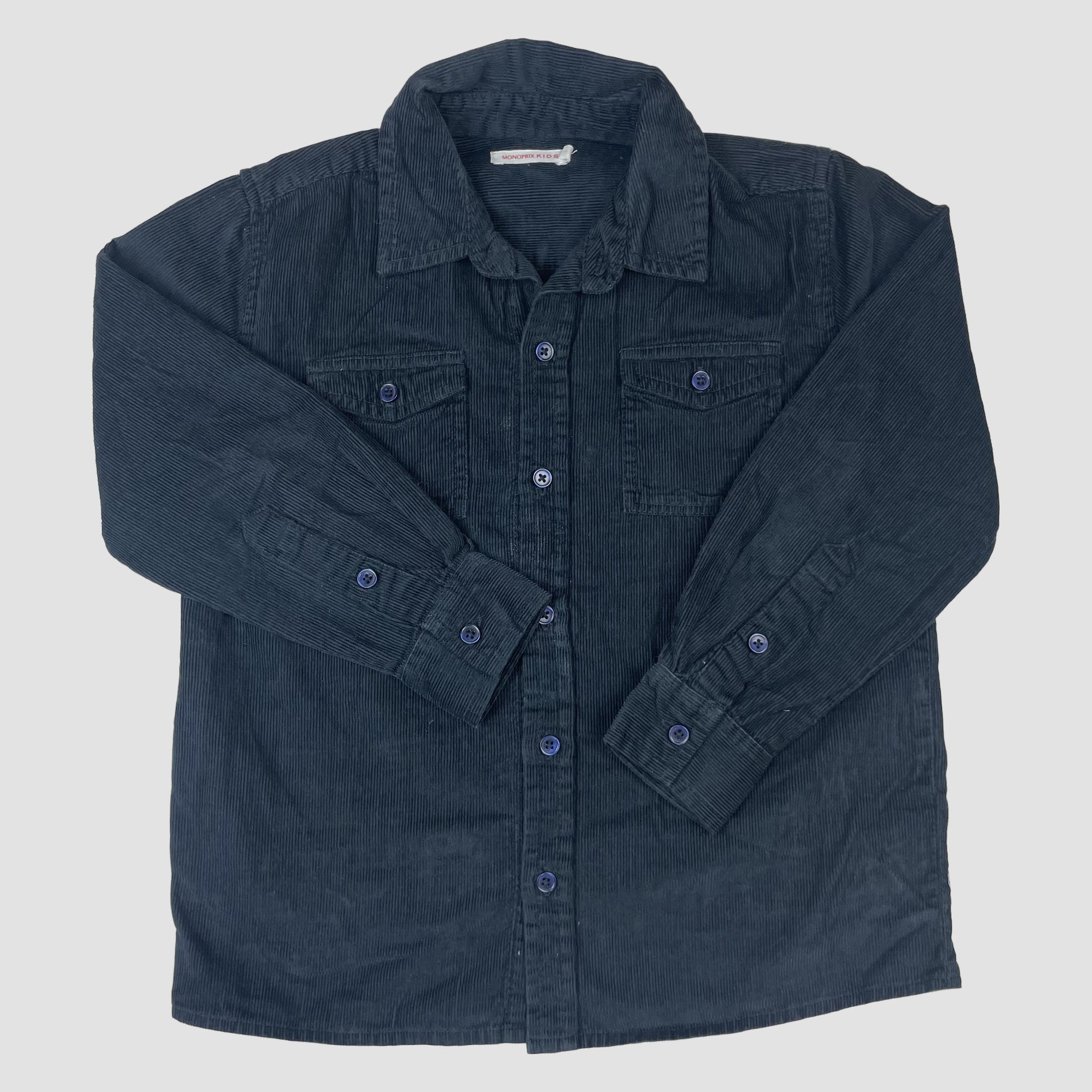 Dunkelblaues Cordhemd von Monoprix Kids, Größe 6 Jahre – front