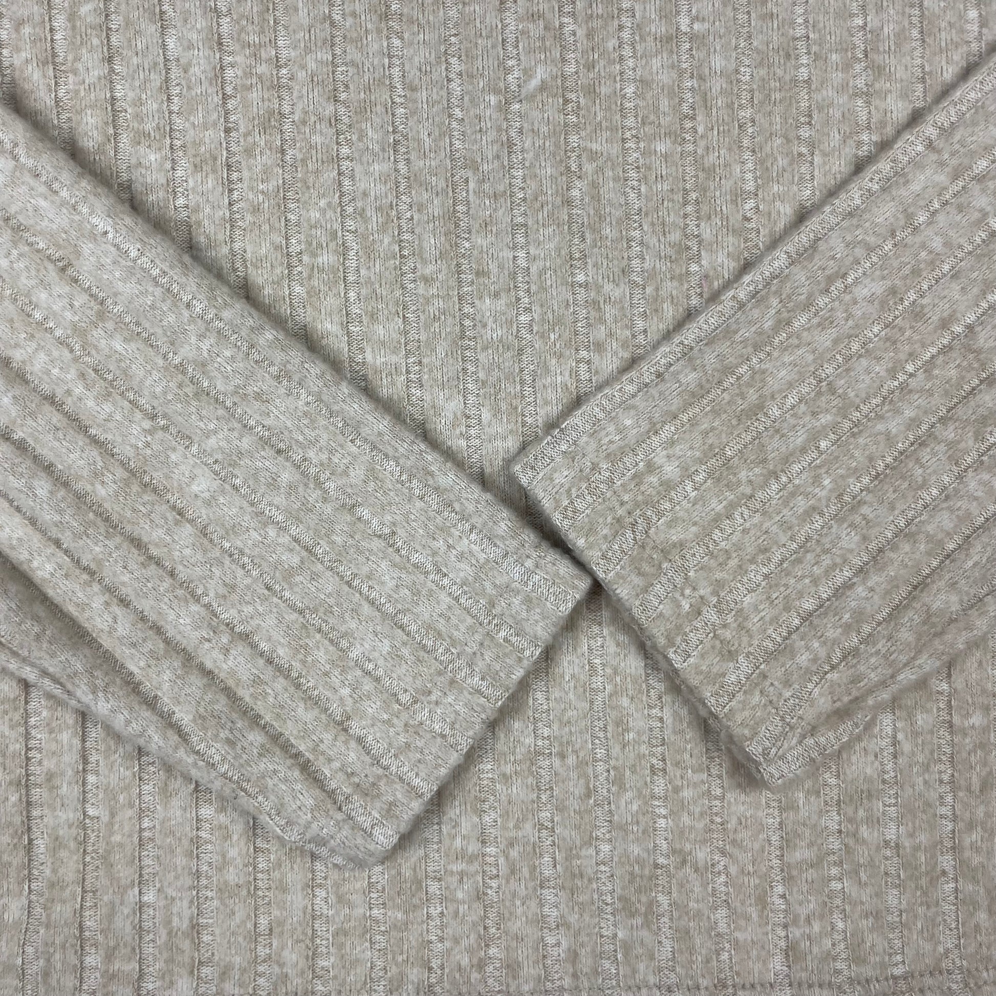 Beiger Zara Rippstrick-Pullover, Rundhalsausschnitt, lange Ärmel, Größe 164 (13–14 Jahre) – detail
