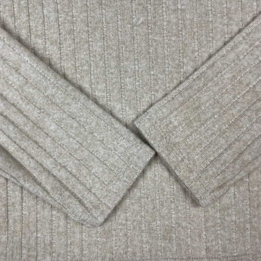 Beiger Zara Rippstrick-Pullover, Rundhalsausschnitt, lange Ärmel, Größe 164 (13–14 Jahre) – detail