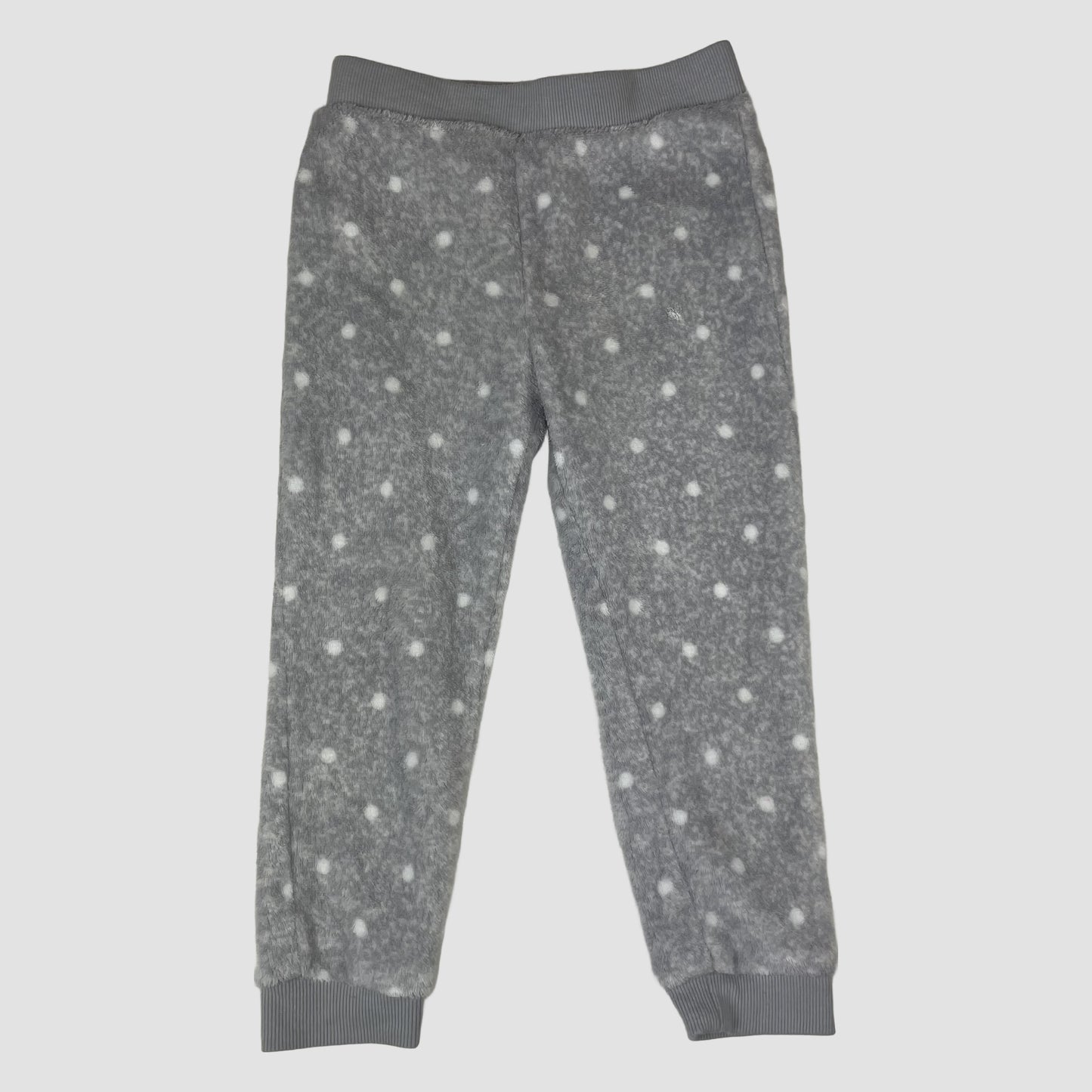 Graue Fleece-Hose mit weißen Punkten von F&F, Größe 3–4 Jahre – front