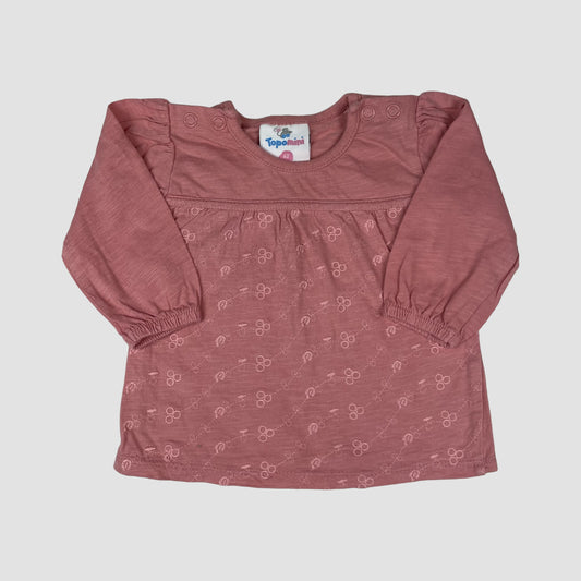 Rosa Langarm-Kleid von Topomini, Größe 62 – front