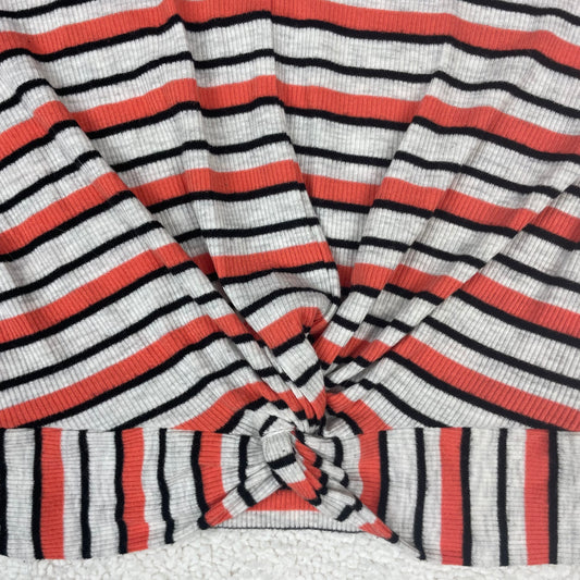 Gestreiftes New Look 915 Girls Ripp-T-Shirt mit Knotendetail, Größe 140/146 – detail