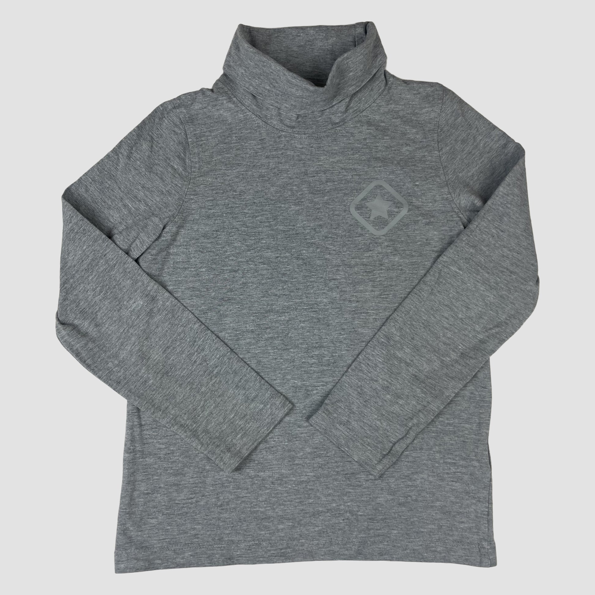 Graues Rollkragen-Langarmshirt von lupilu, Größe 122/128 – front