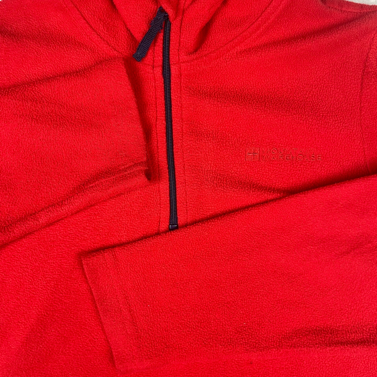 Roter Fleece-Hoodie von Mountain Warehouse, Kindergröße 9–10 Jahre – detail