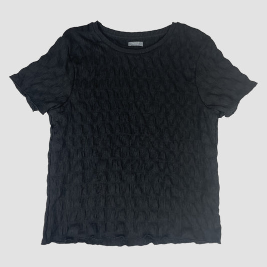 Schwarzes strukturiertes Kinder-T-Shirt von Next, Größe 12 Jahre (152) – front