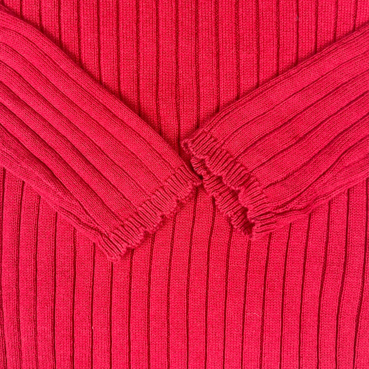 Roter Rippstrick-Pullover aus Baumwolle von Tu, Größe 2–3 Jahre – detail