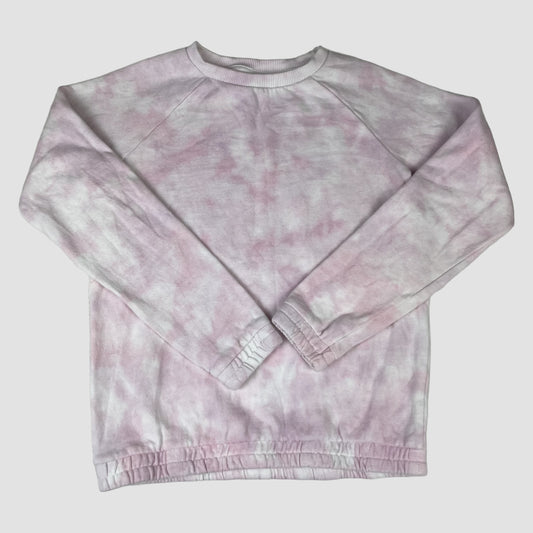 Rosa-weißes Tu Sweatshirt mit Batikmuster, Größe 146 (11 Jahre) – front