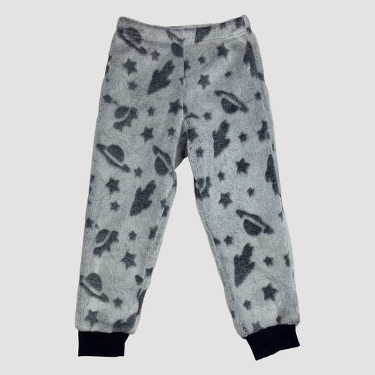 Graue Fleece-Pyjamahose von George mit Weltraum-Muster, Größe 3–4 Jahre