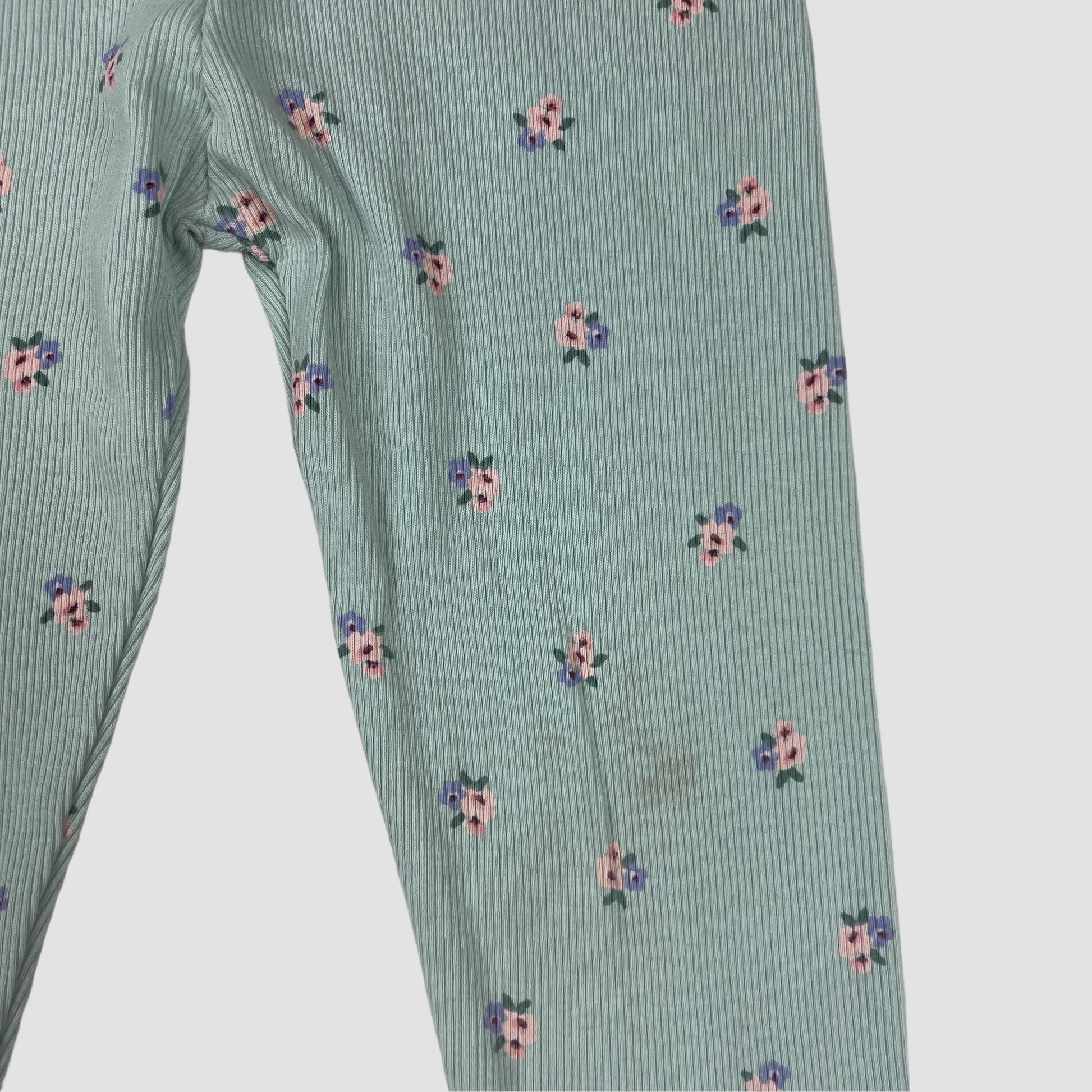 Mintgrüne Leggings von George mit Blumenmuster, Größe 3–4 Jahre – detail