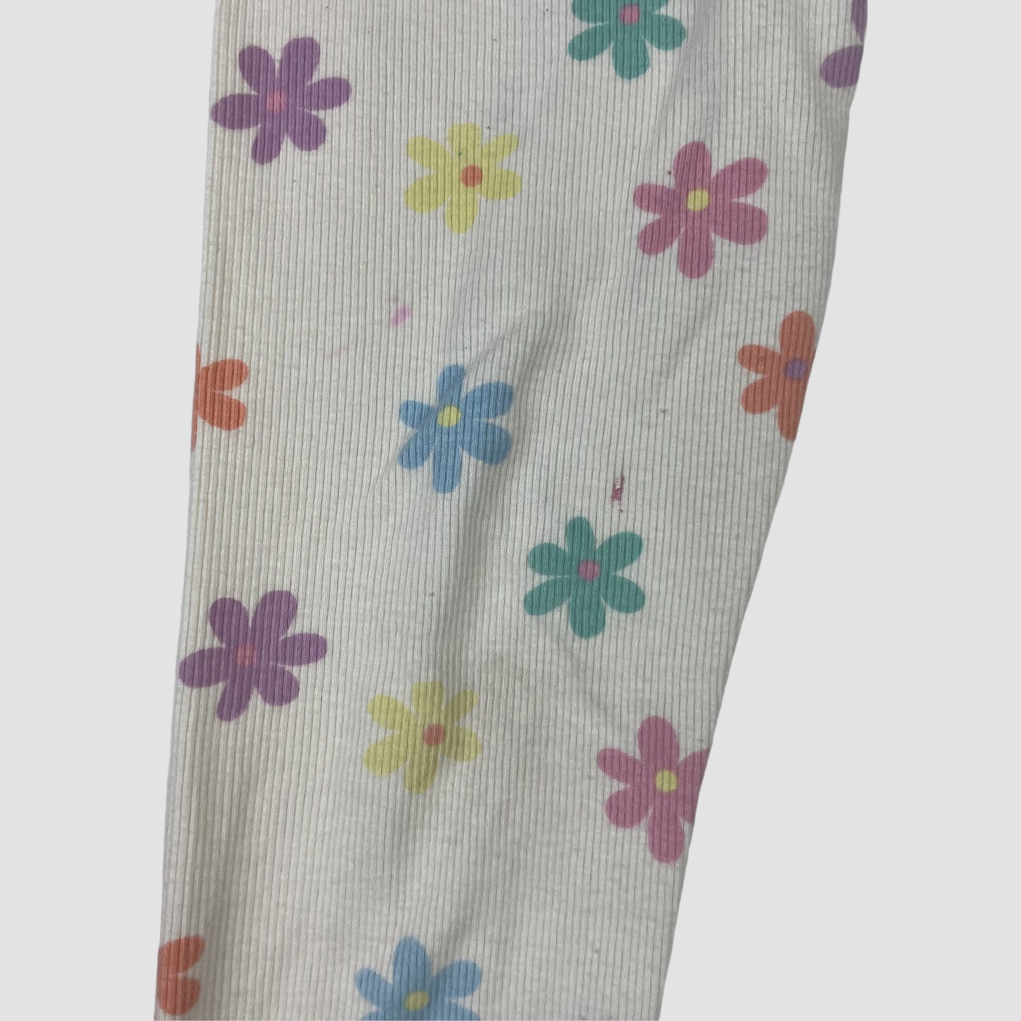 Cremefarbene Leggings mit bunten Blumen von George, Größe 5–6 Jahre – detail
