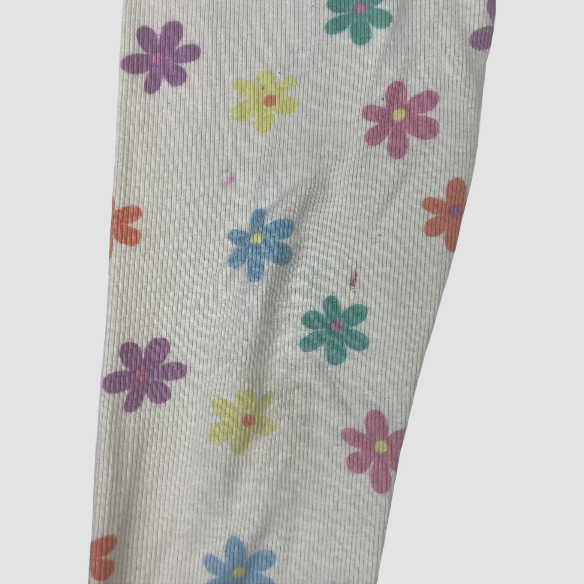 Cremefarbene Leggings mit bunten Blumen von George, Größe 5–6 Jahre – detail