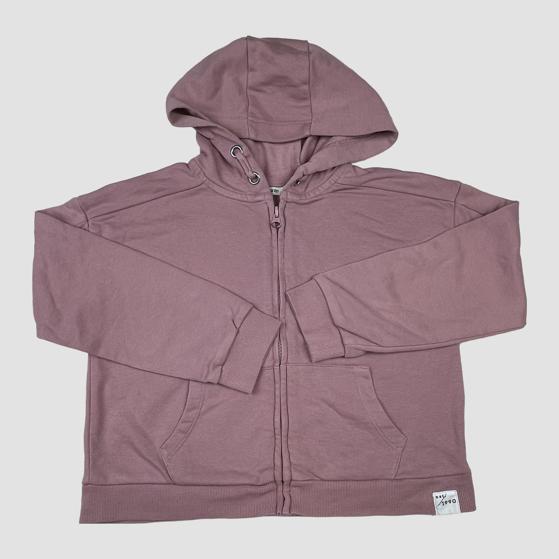 Rosa Sweatjacke von George mit Kapuze und Reißverschluss, Größe 7–8 Jahre – front