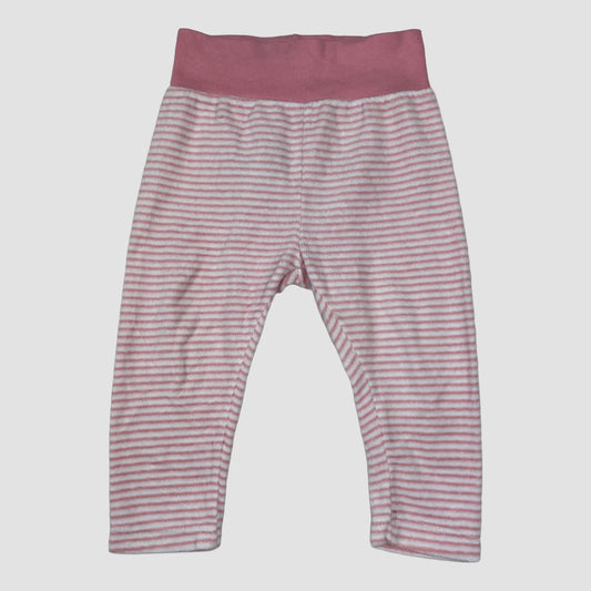 Rosa-weiß gestreifte Babyhose mit breitem Bund von Lupilu, Größe 74/80 – front