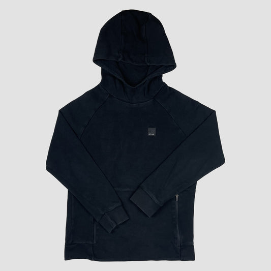 Schwarzer Kapuzenpullover von George mit seitlicher Reißverschlusstasche, Größe 9–10 Jahre.