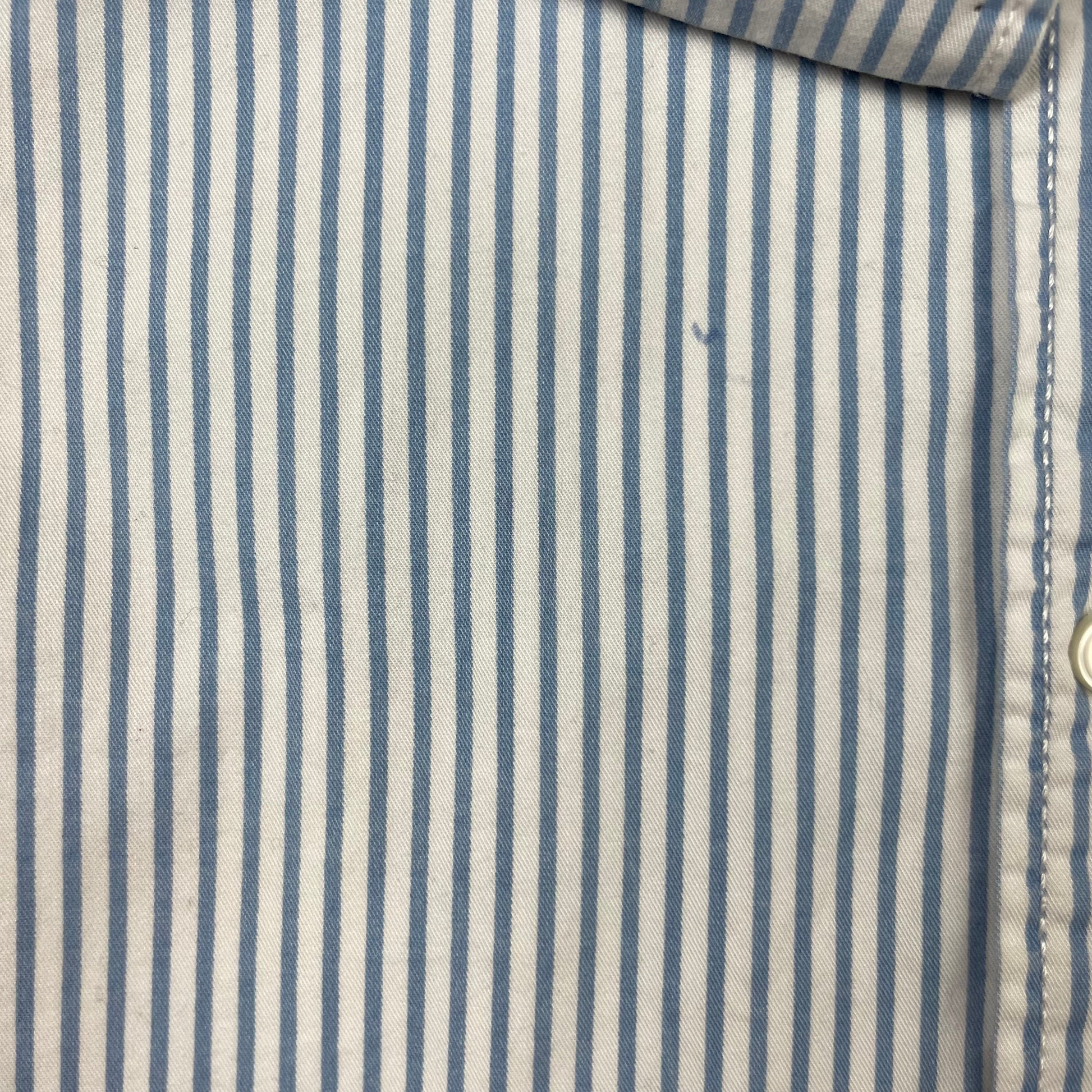 H&M Kinderhemd blau-weiß gestreift, Größe 134 – detail