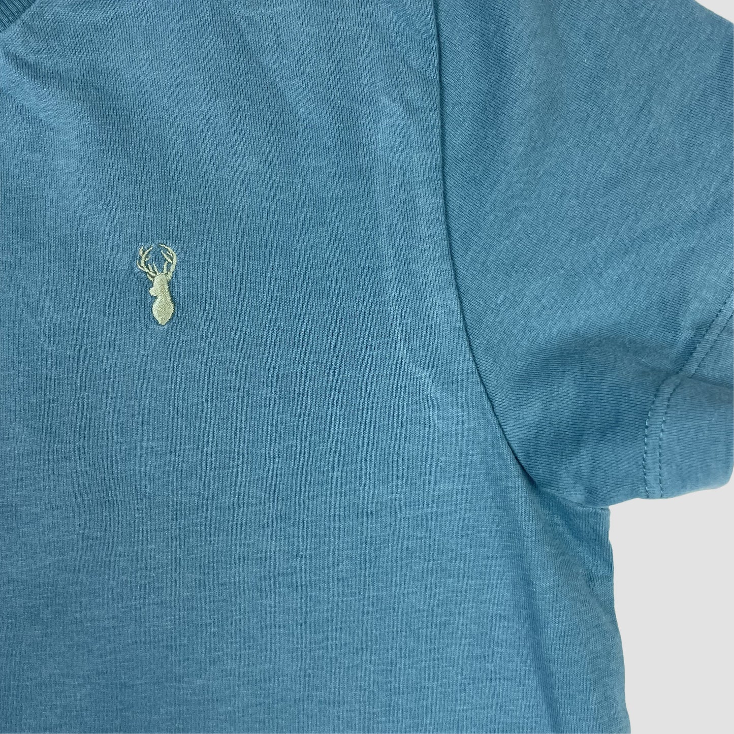 Türkises Kinder-T-Shirt von Next mit kleiner Bruststickerei und Rundhalsausschnitt