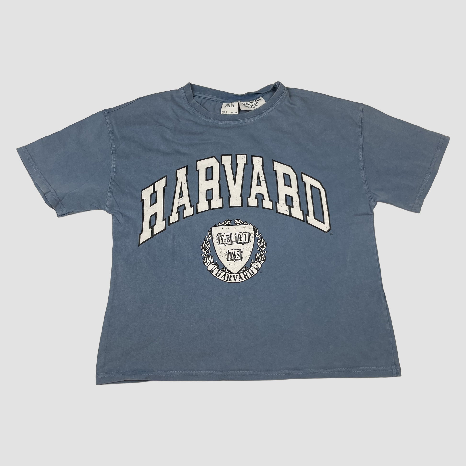 Blaues ZARA Harvard T-Shirt Kinder Gr. 128 – front