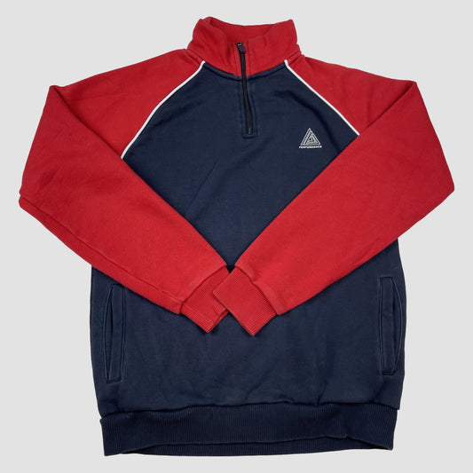 Next Kinder-Sweatshirt Half-Zip rot/blau, Größe 152 – front