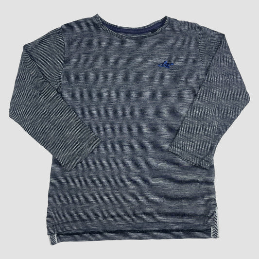 Next Langarmshirt dunkelblau-weiß gestreift, Größe 110 – front