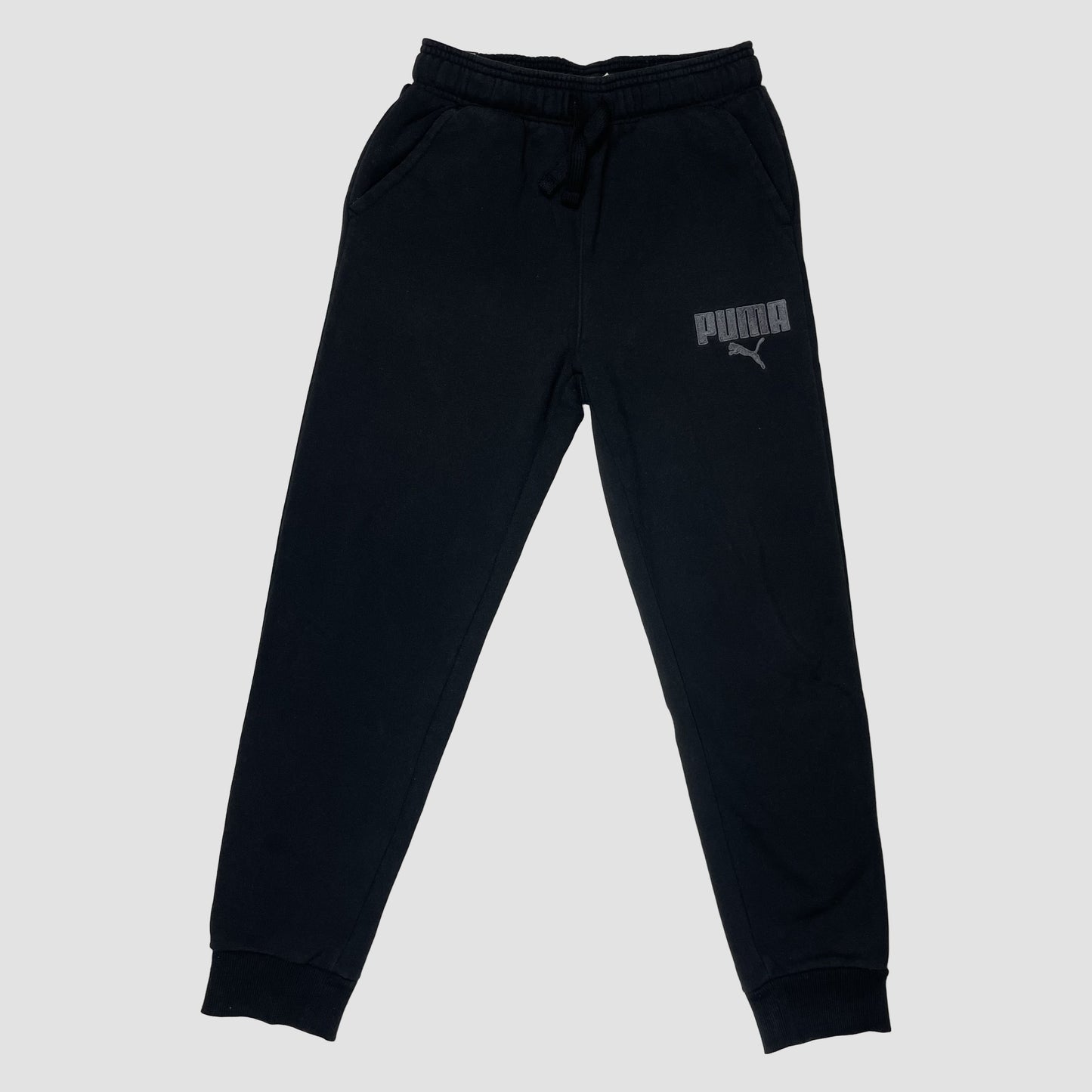 Schwarze Puma Jogginghose mit Logo-Print, Größe 152 – front