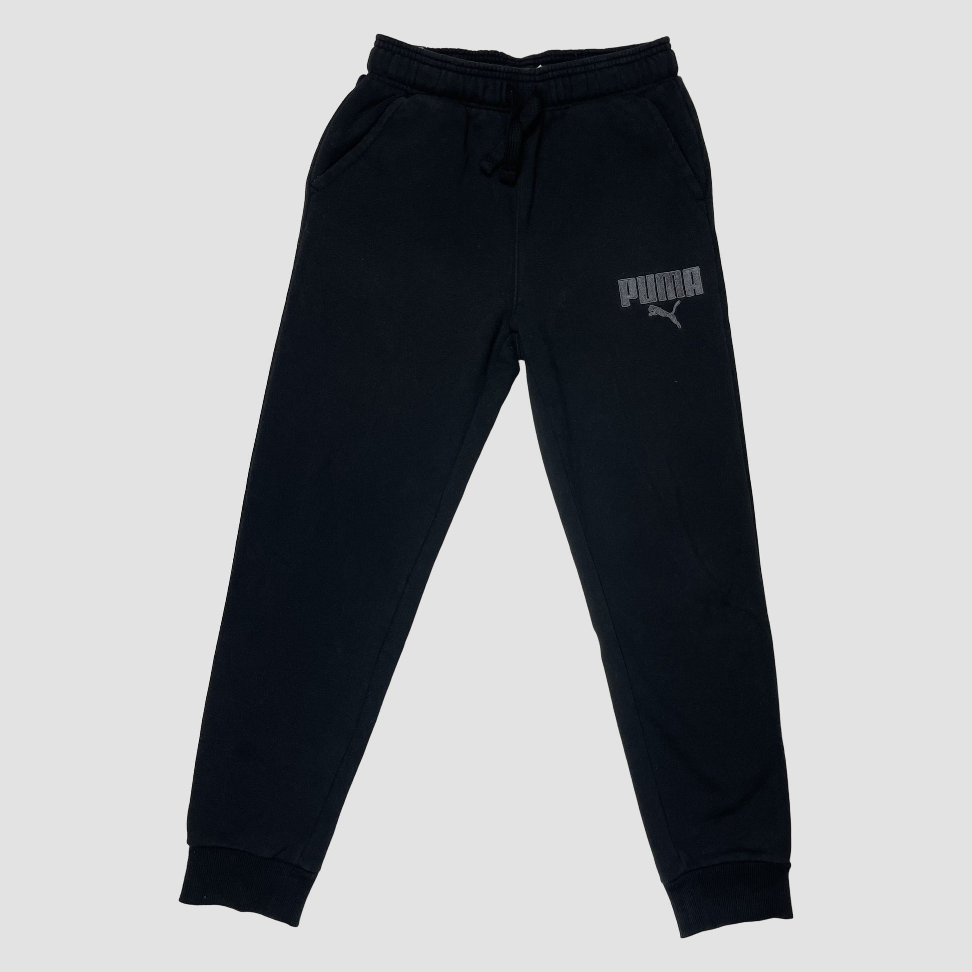 Schwarze Puma Jogginghose mit Logo-Print, Größe 152 – front