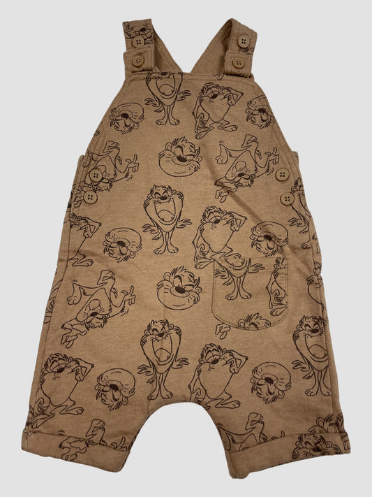 Brauner Baby-Overall mit Taz-Print von Looney Tunes, Größe 6–9 Monate
