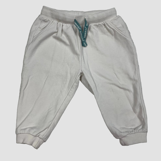 Beige Bekkin Baby-Sweathose mit Kordelzug, Größe 80