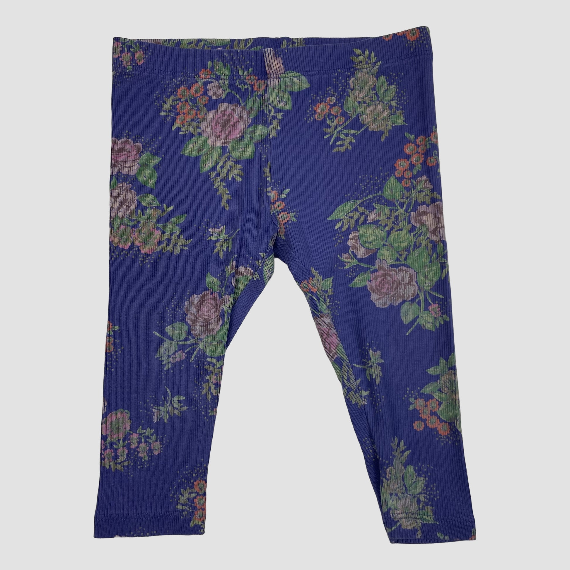 Lila geblümte Leggings von Next, Größe 9–12 Monate