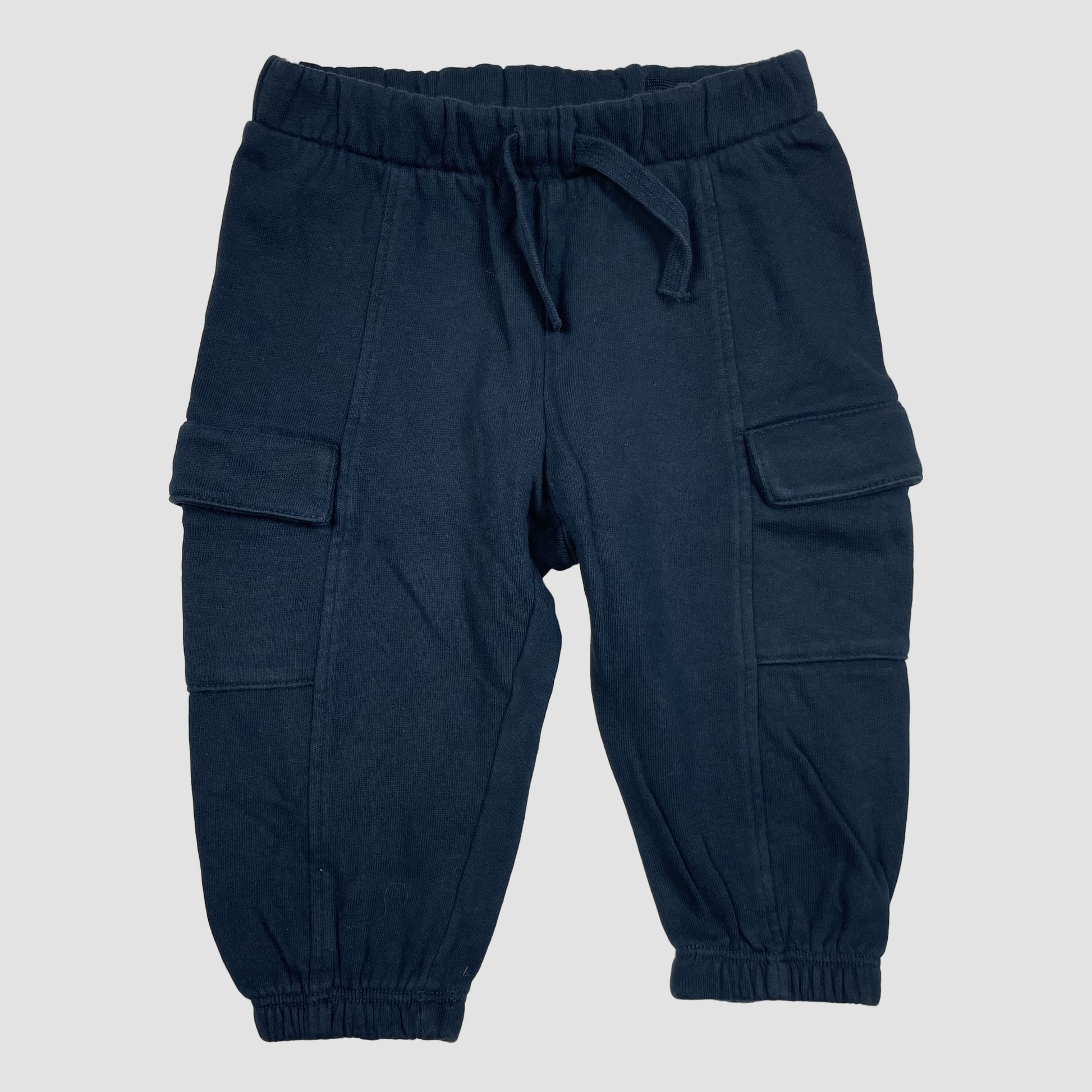 Dunkelblaue H&M Baby-Jogginghose mit Cargo-Taschen, Größe 74