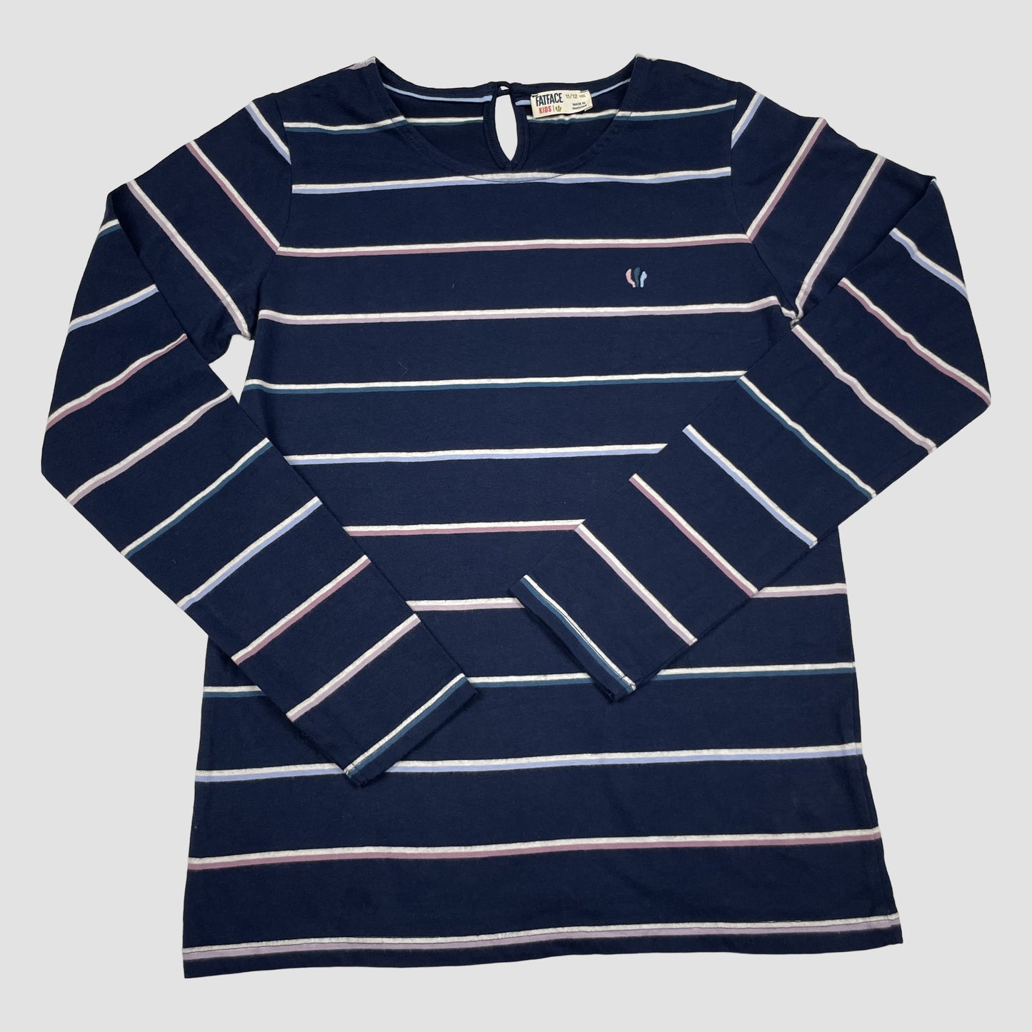 Gestreiftes dunkelblaues Langarmshirt von FatFace Kids, Größe 11–12 Jahre