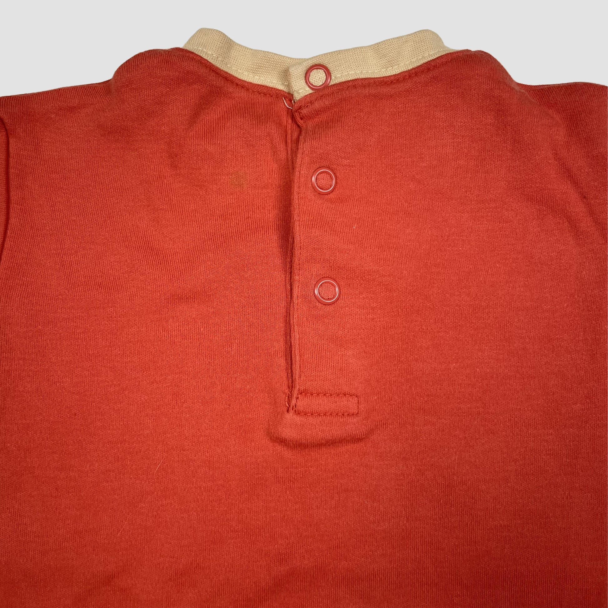 Oranges Langarmshirt von George/Disney Baby mit Tigger-Print und beigen Bündchen, Größe 9–12 Monate – back