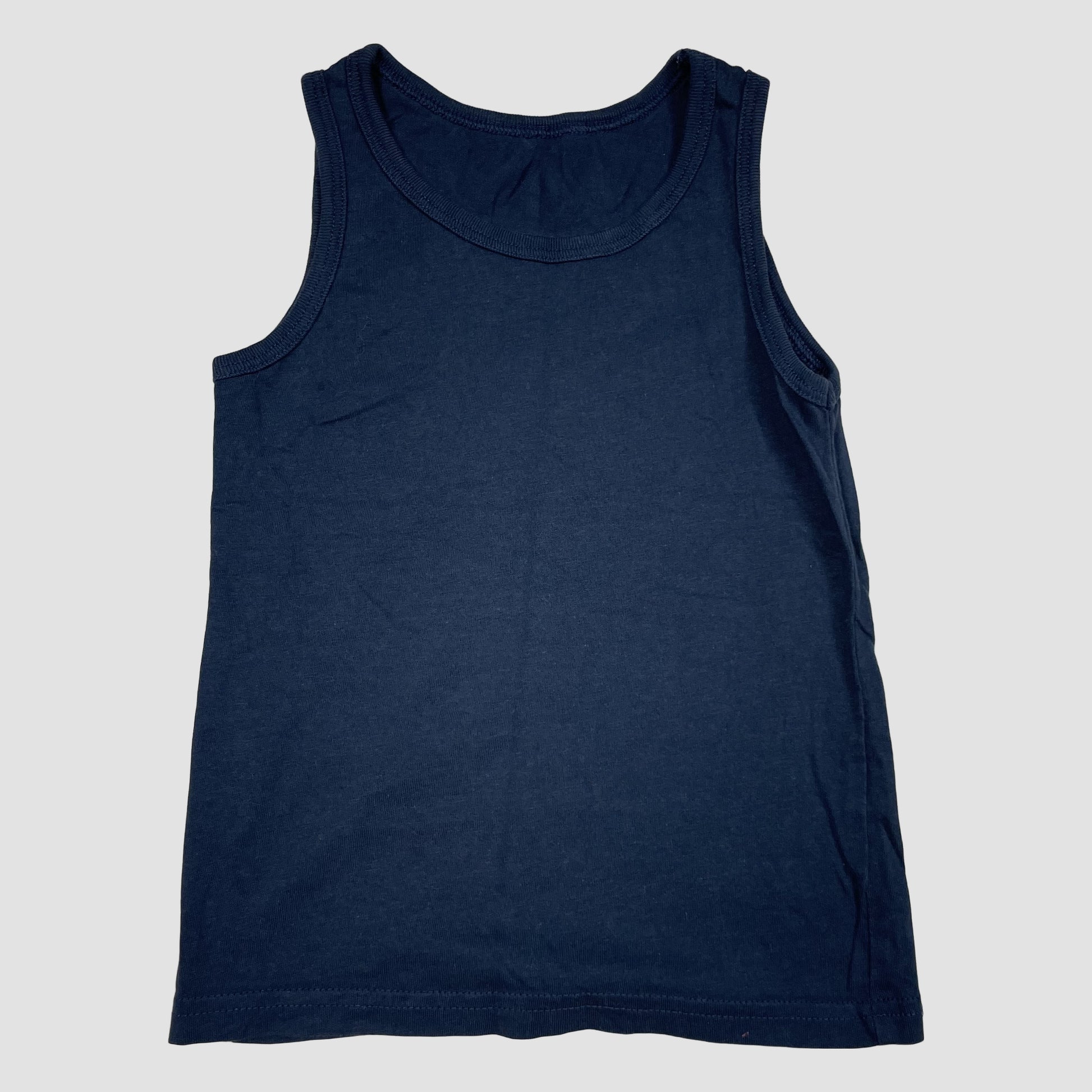 Dunkelblaues ärmelloses Baumwoll-Tanktop von George, Größe 2–3 Jahre