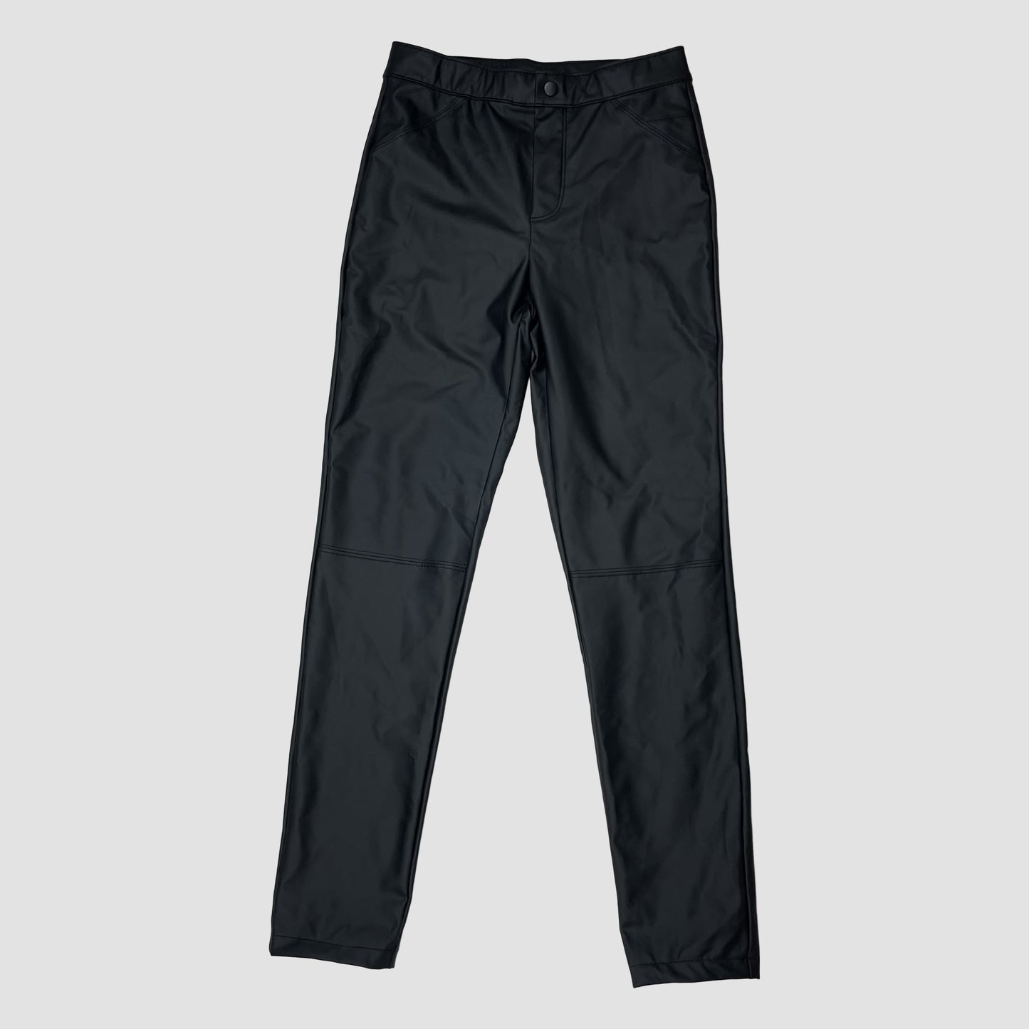 Schwarze Kunstleder-Hose von Zara, Größe 152