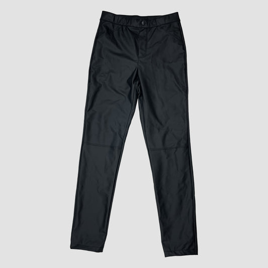 Schwarze Kunstleder-Hose von Zara, Größe 152
