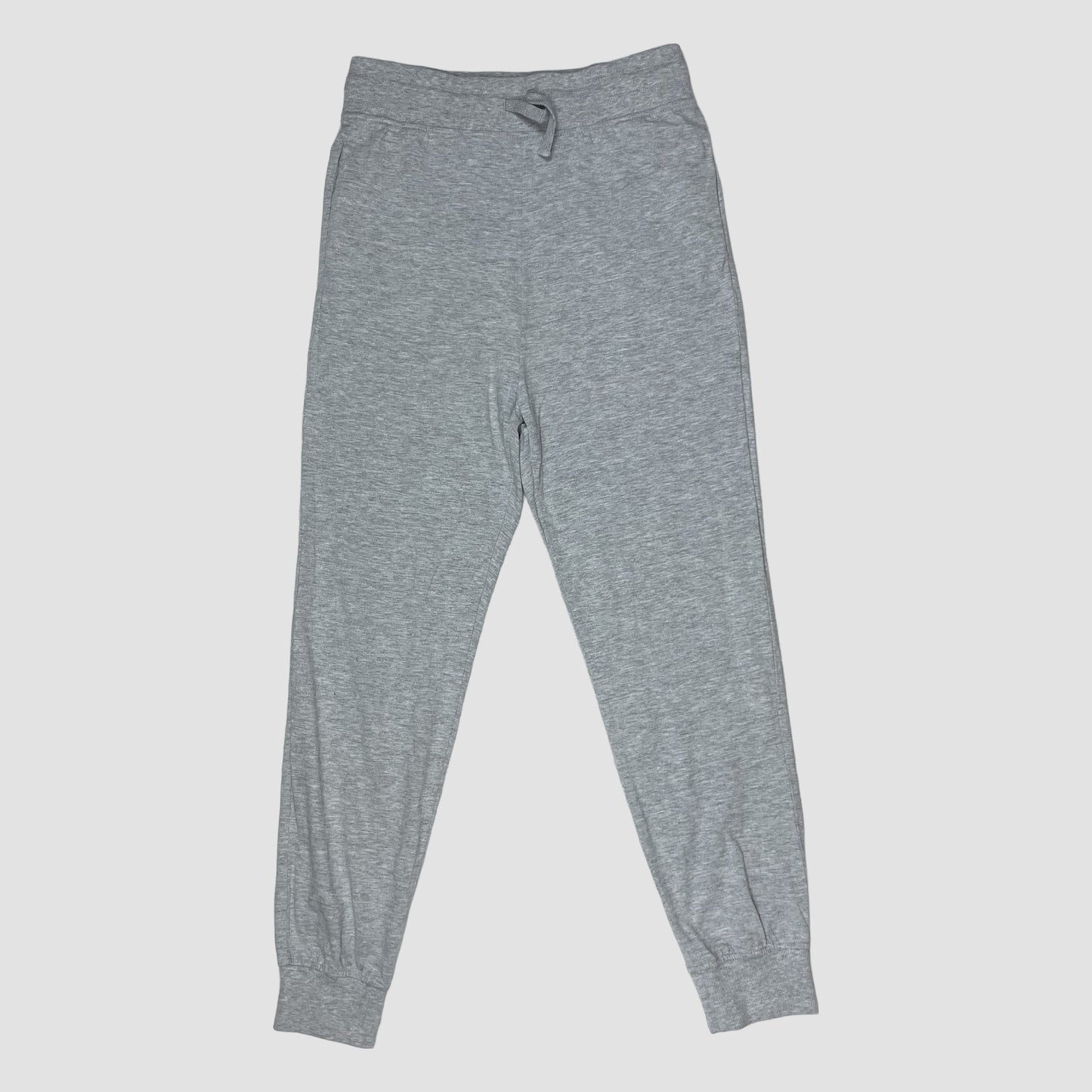 Graue Kinder-Jogginghose mit Kordelzug und Rippbündchen, Größe 158 – front