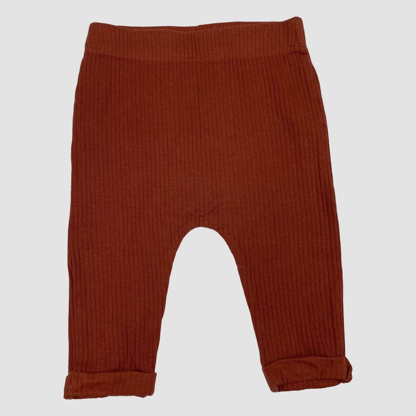 Rostorange gerippte Baby-Leggings aus Jersey