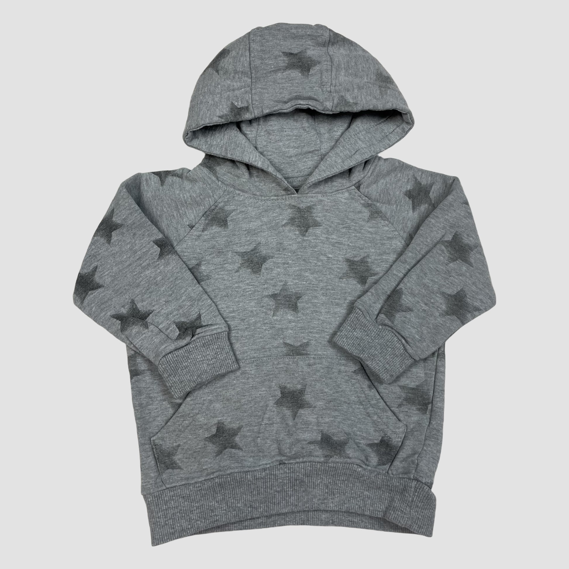 Grauer Kapuzenpullover mit Sternenmuster von M&Co, Größe 12–18 Monate – front