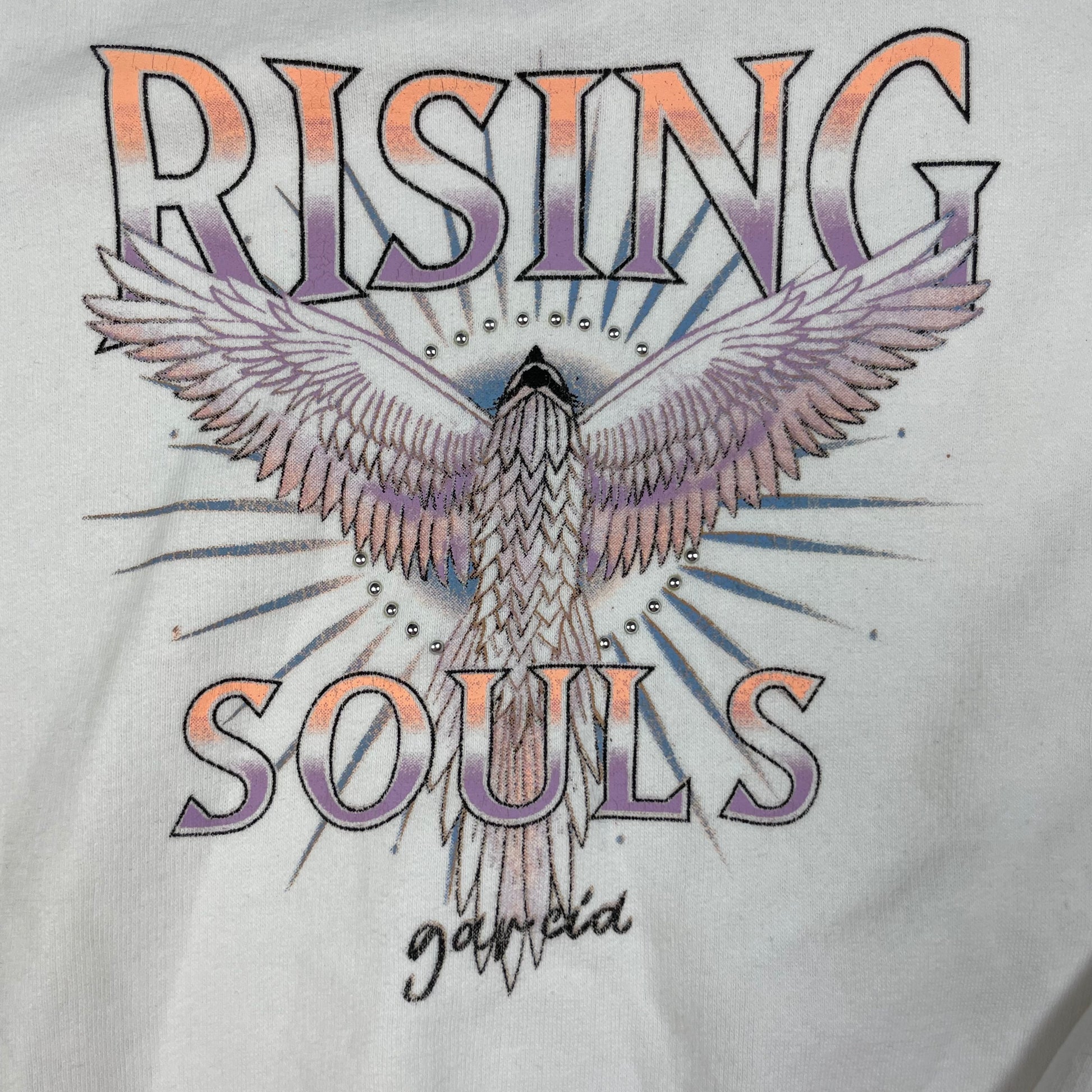 Weißes Sweatshirt mit Rising-Souls-Print, Größe 152/158 4