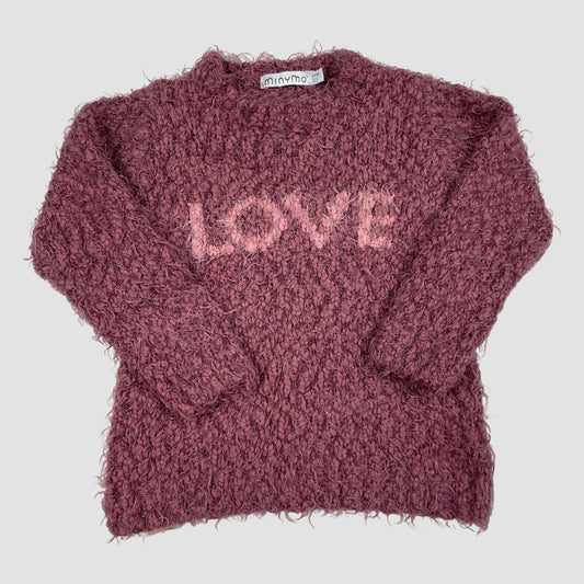 Altrosa Kinder-Pullover mit LOVE-Schriftzug, Größe 92