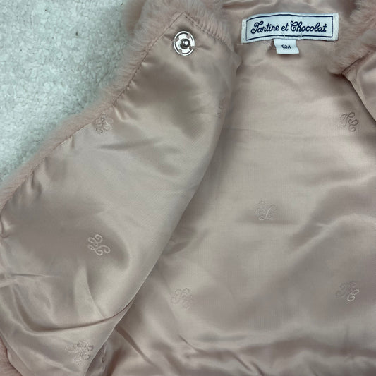 Rosa Kunstfell-Weste für Babys mit Pompon-Detail, Größe 6M 4