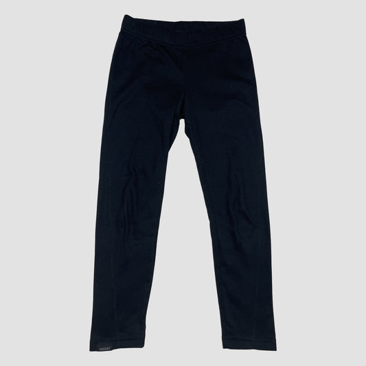 Schwarze Kinder-Leggings aus Polyester in Größe 8 Jahre mit weich angerauter Innenseite – front