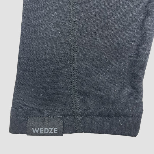 Schwarze Kinder-Leggings aus Polyester in Größe 8 Jahre mit weich angerauter Innenseite – detail