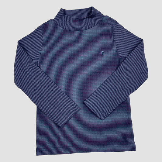 Gestreiftes Langarmshirt mit Stehkragen in Blau-Lila von FatFace, Größe 6–7 Jahre