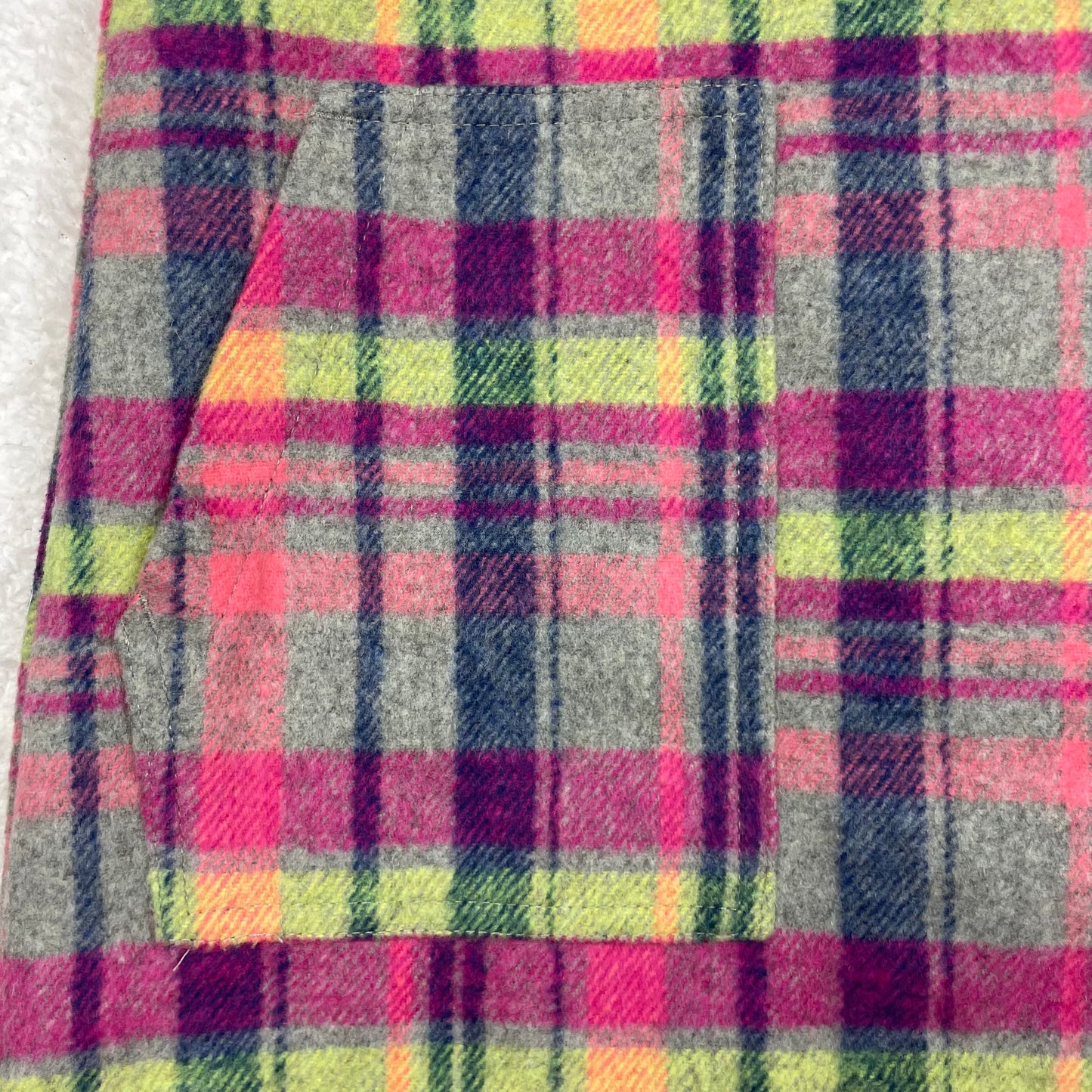 Kariertes Latzkleid für Mädchen in Grau, Pink und Grün mit Taschen, Größe 8 Jahre – pocket