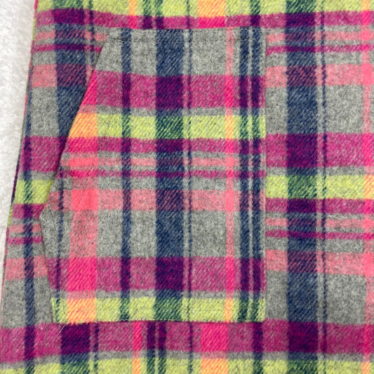 Kariertes Latzkleid für Mädchen in Grau, Pink und Grün mit Taschen, Größe 8 Jahre – pocket