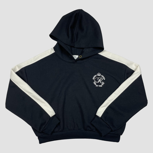 Dunkelblauer Kinder-Hoodie mit weißen Streifen, River Island, Größe 128 (7–8 Jahre)