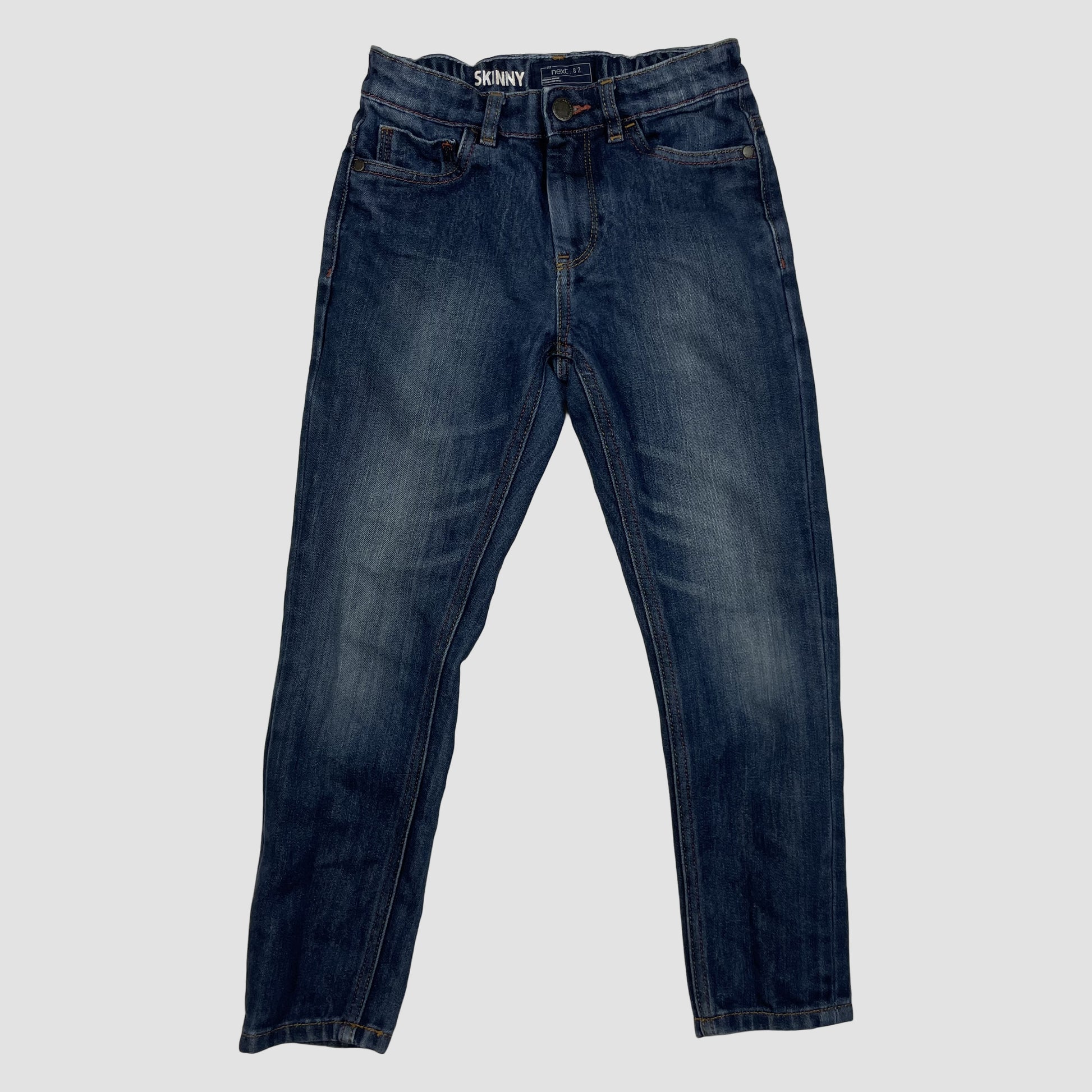 Dunkelblaue Kinder-Skinny-Jeans aus Denim, Größe 134 – front